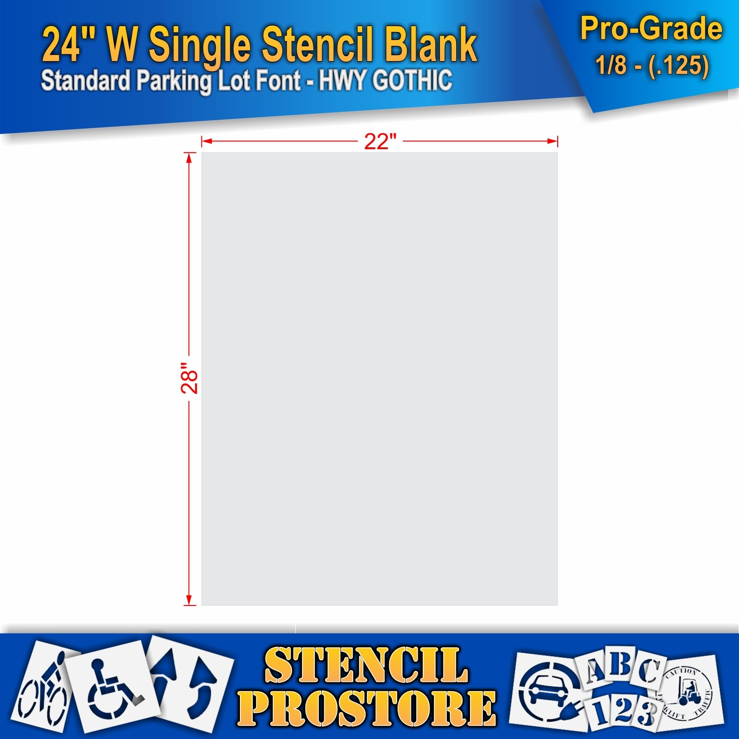 graphic image of 28" x 22" blank stencil