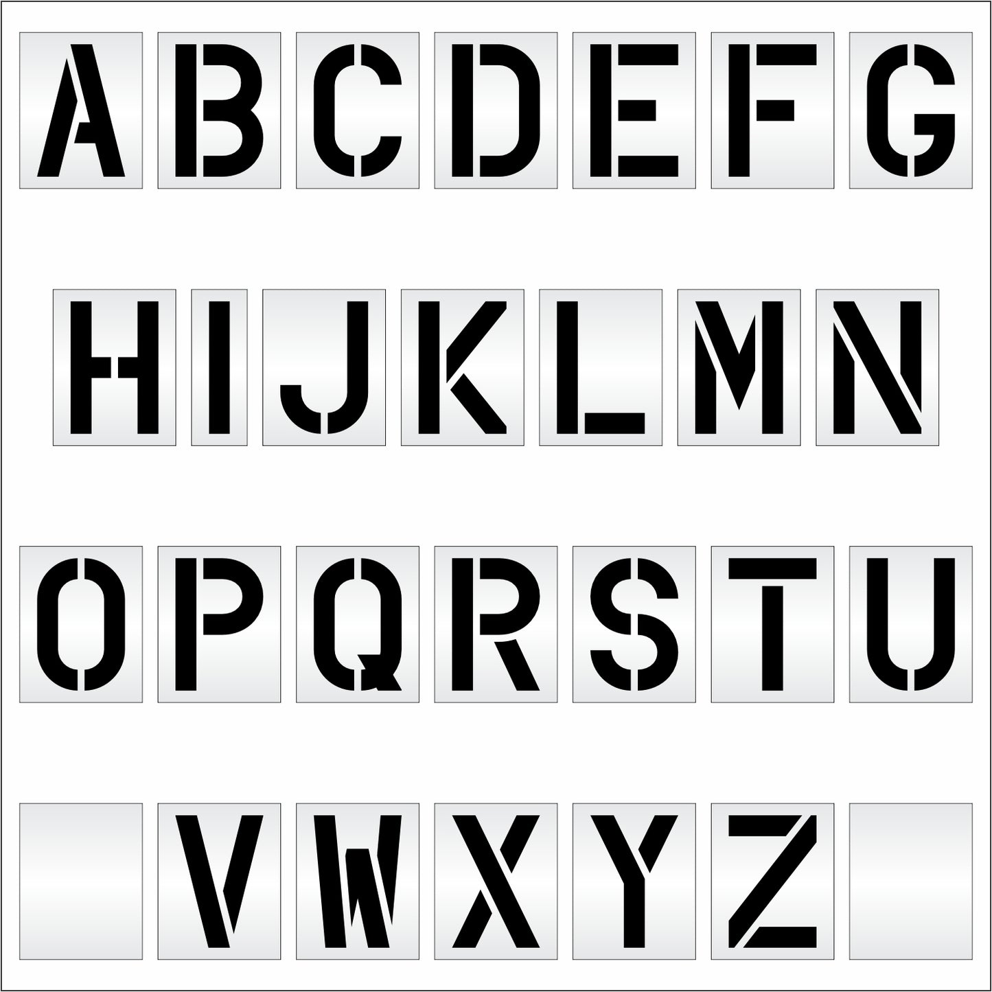 graphic image of 24" wide alphabet kit full set A-Z with 2 blanks