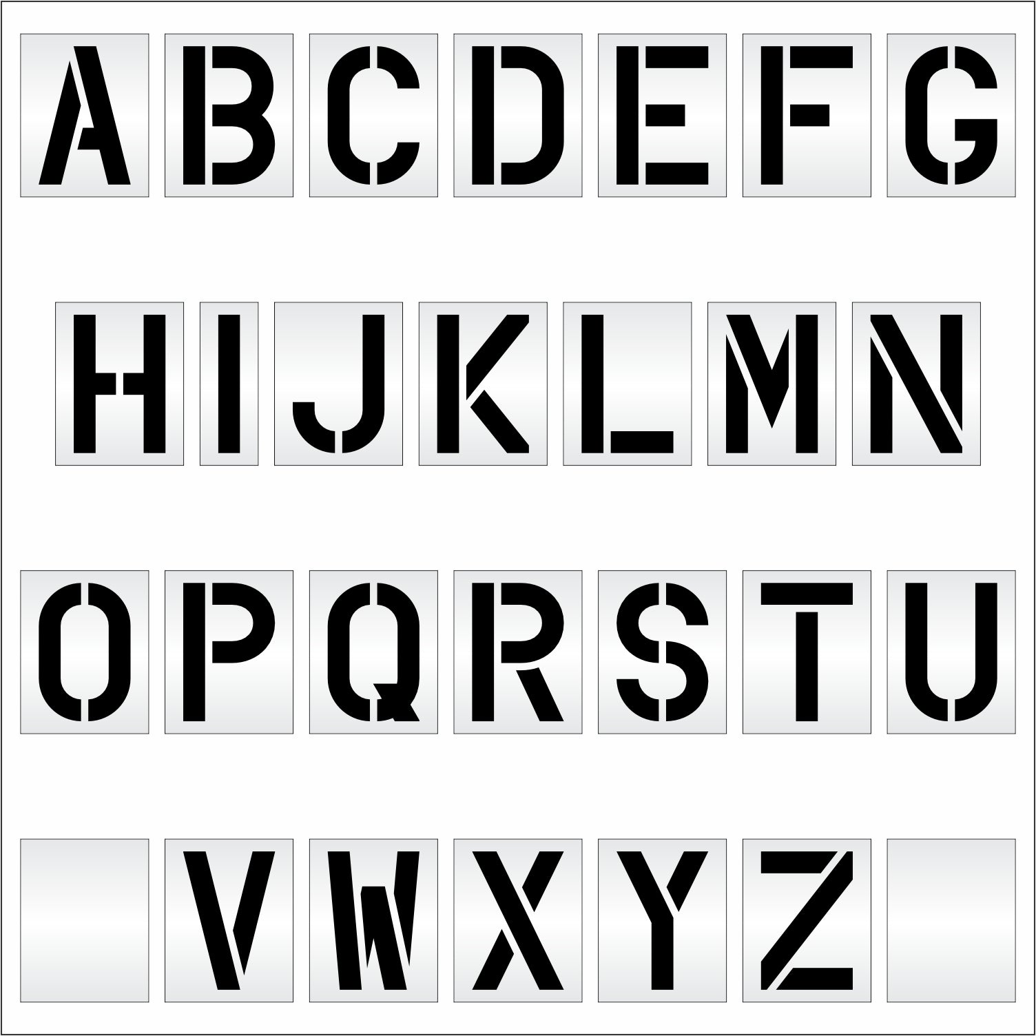 graphic image of 24" wide alphabet kit full set A-Z with 2 blanks