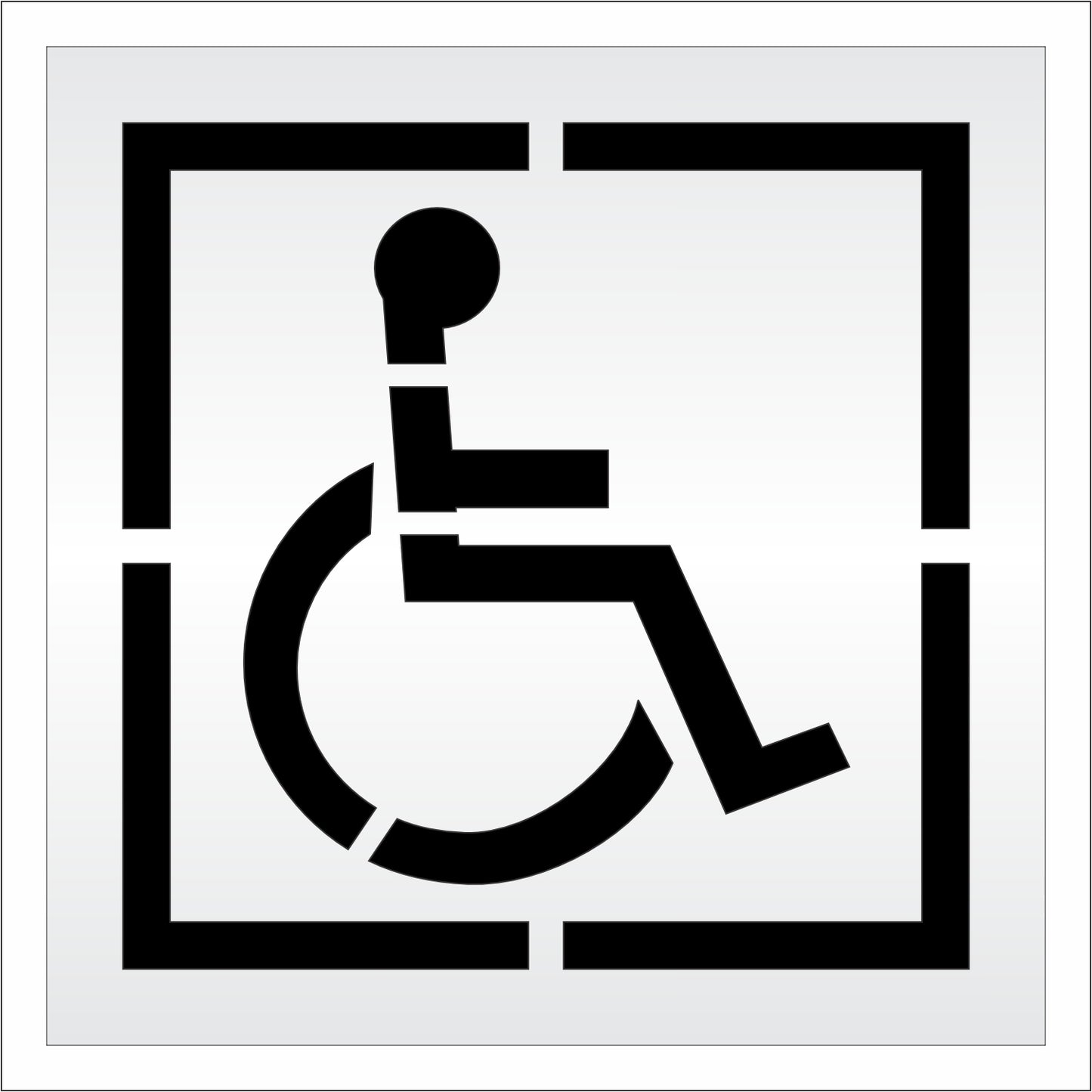 28 Inch Handicap with Border Pavement Stencil – ADA-Compliant Stencil for Parking Lots