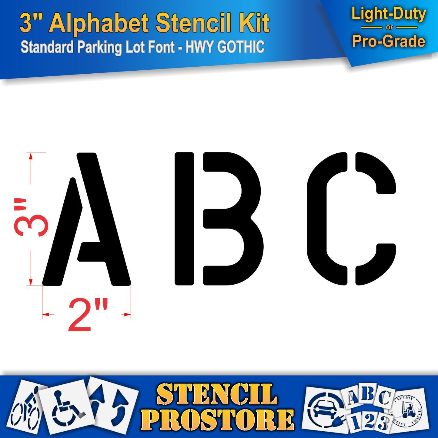 3" Alphabet Kit Stencil