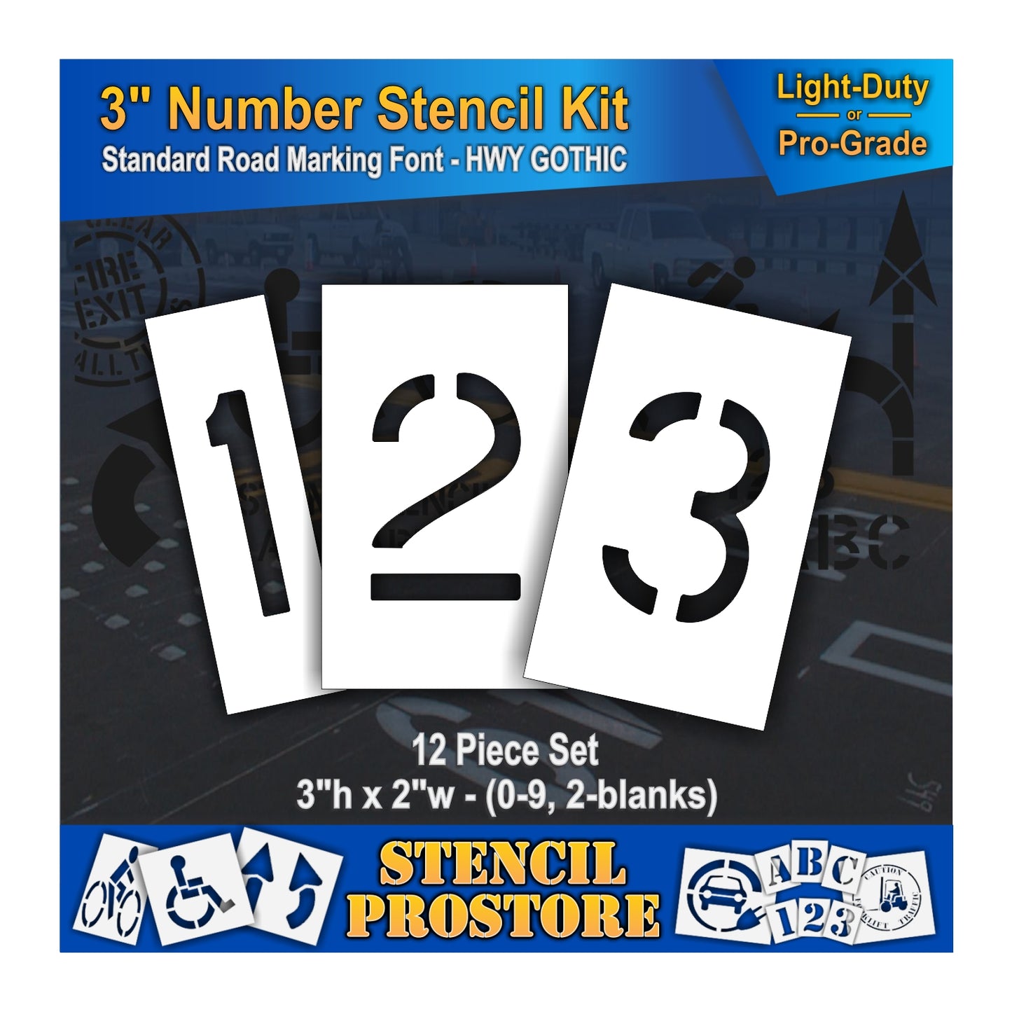 3" Number Kit Stencil