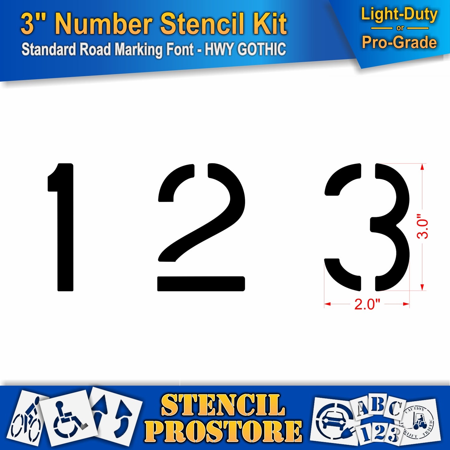 3" Number Kit Stencil