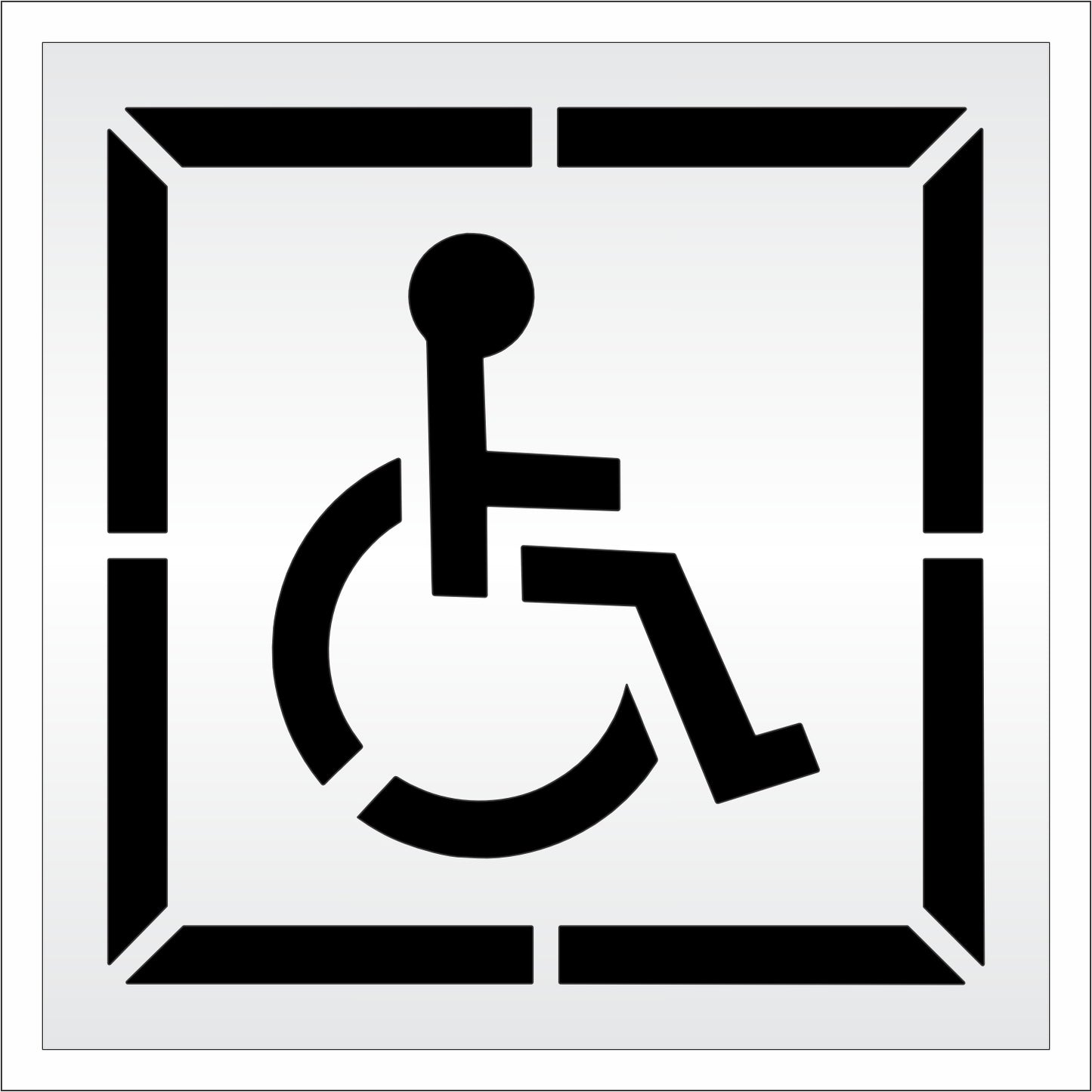 30 Inch Handicap with Border Pavement Stencil – ADA-Compliant Stencil for Parking Lots