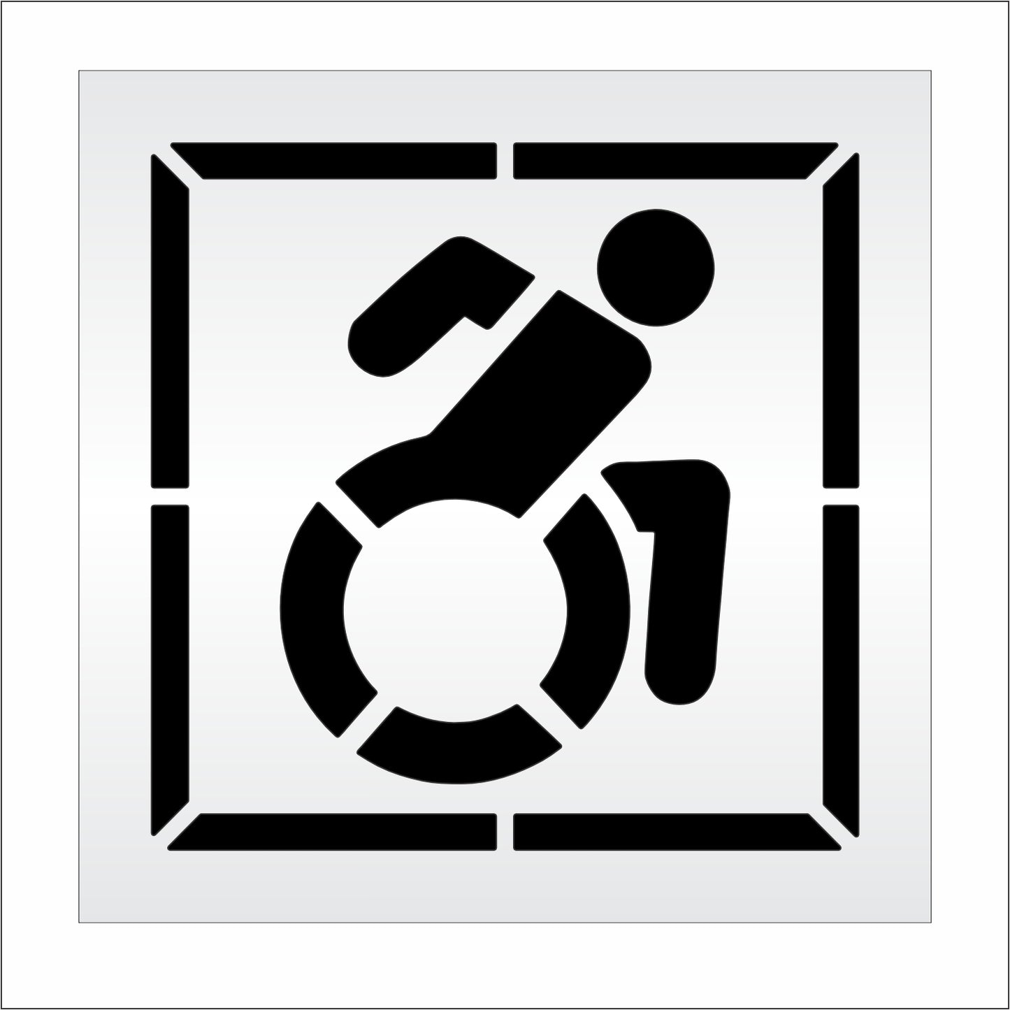 32 Inch NYSDOT Accessible Icon with Border Pavement Stencil – ADA-Compliant Stencil for Parking Lots