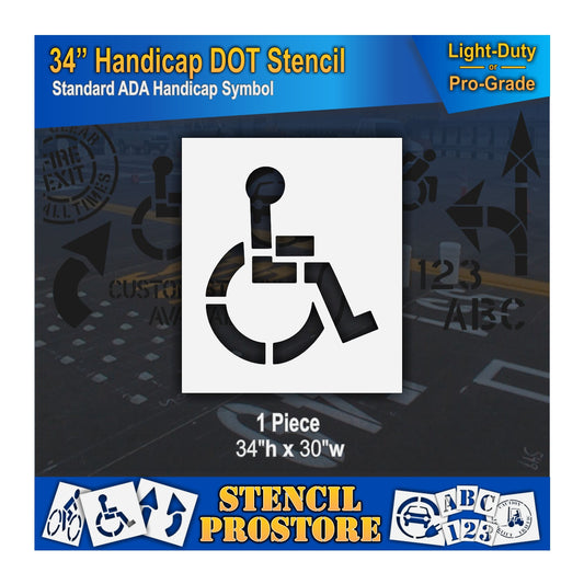 34 Inch Handicap Pavement Stencil – ADA-Compliant Stencil for Parking Lots