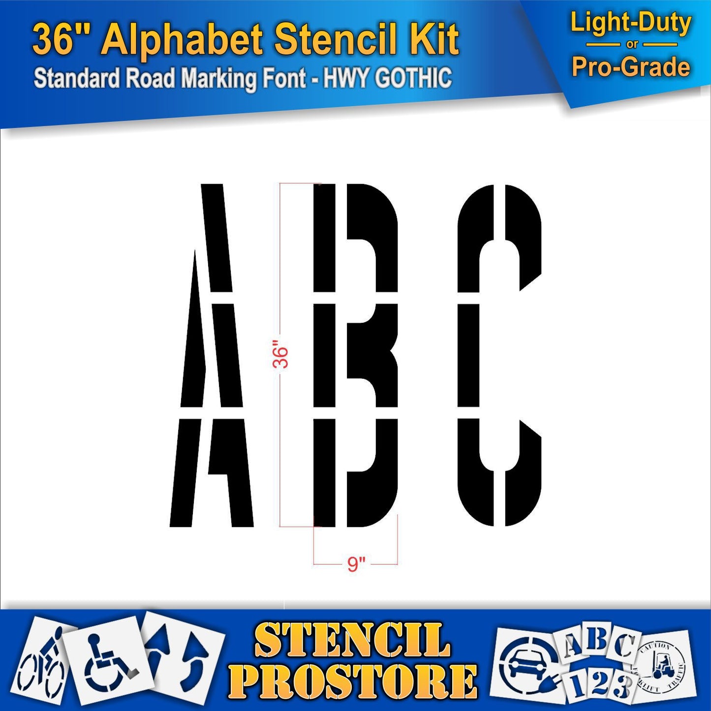 36" Alphabet Kit Stencil