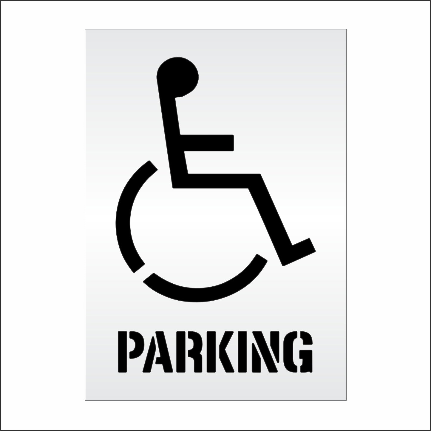 36 Inch Handicap with PARKING Pavement Stencil – ADA-Compliant Stencil for Parking Lots