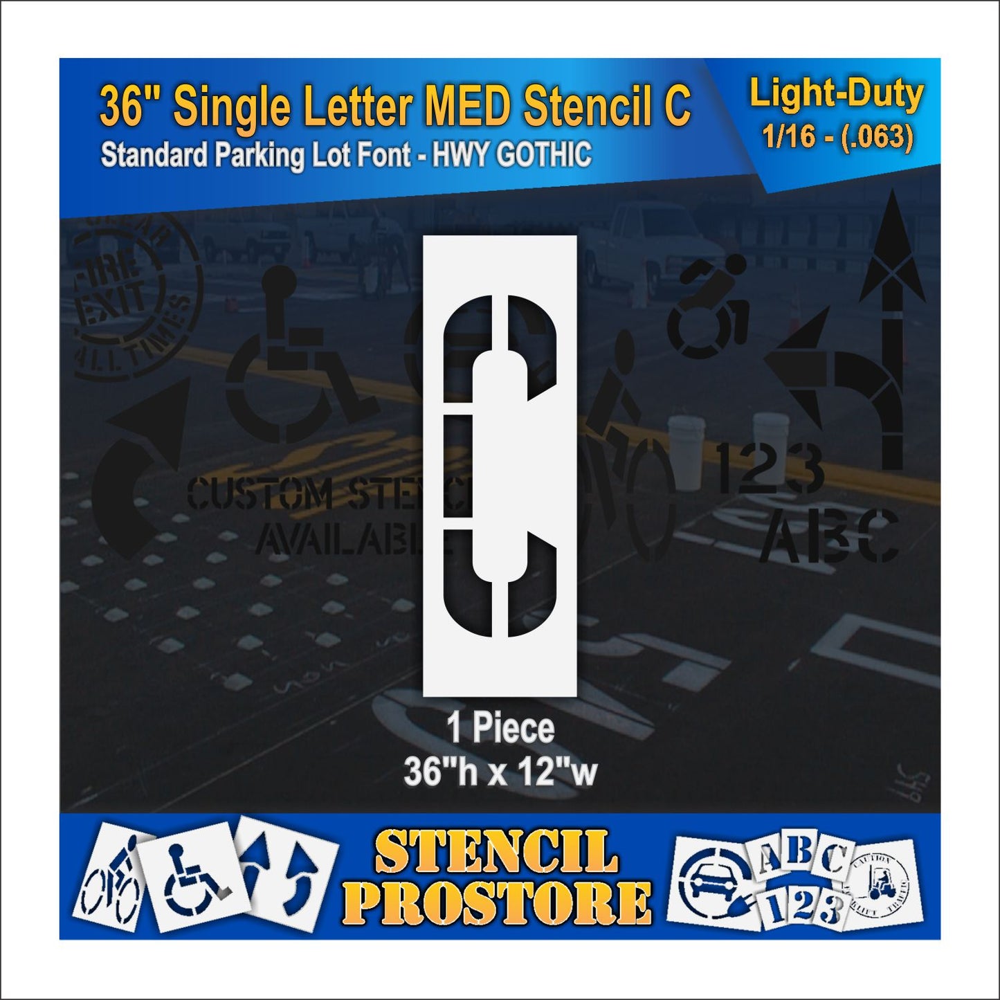 36" Medium Alphabet Kit Stencil