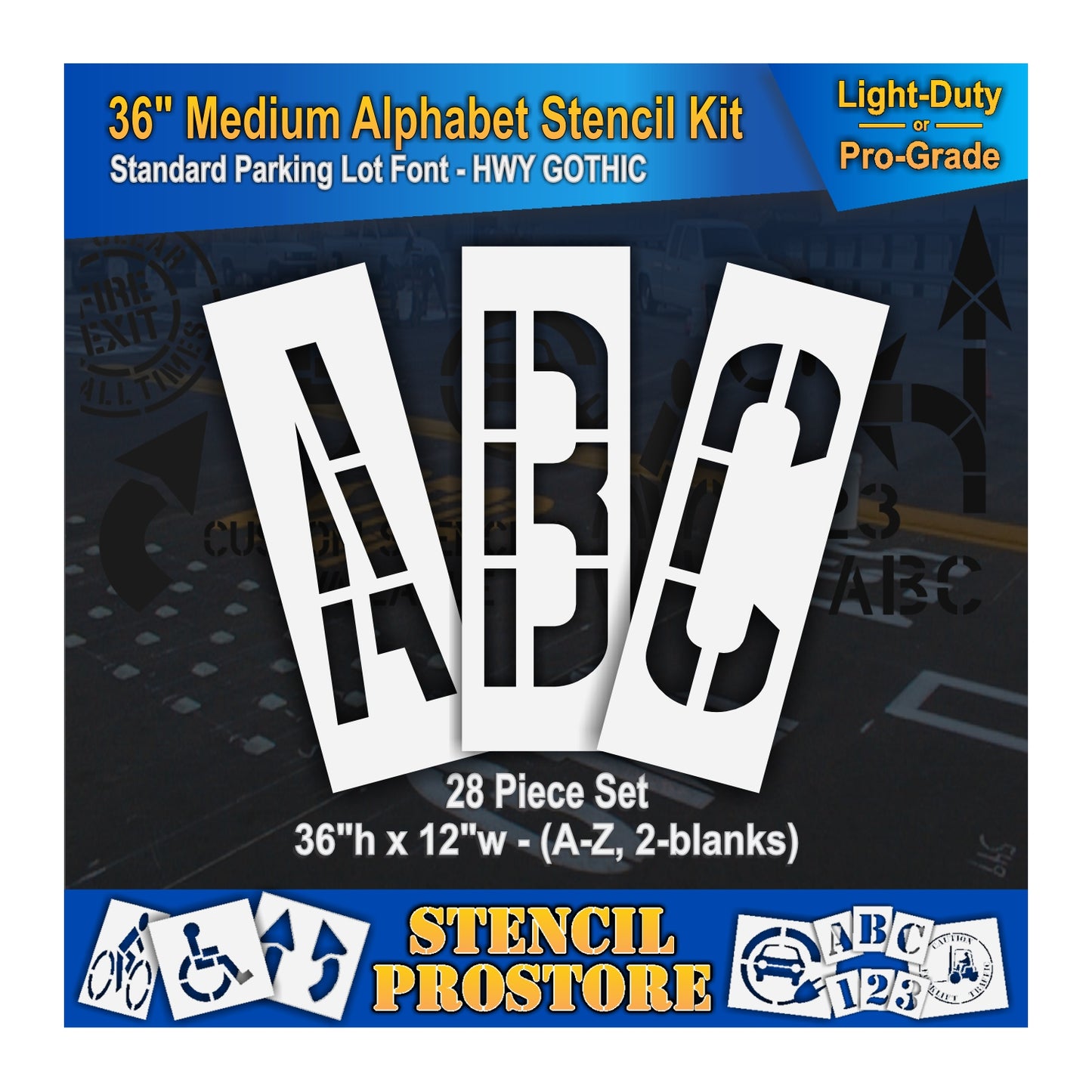 36" Medium Alphabet Kit Stencil