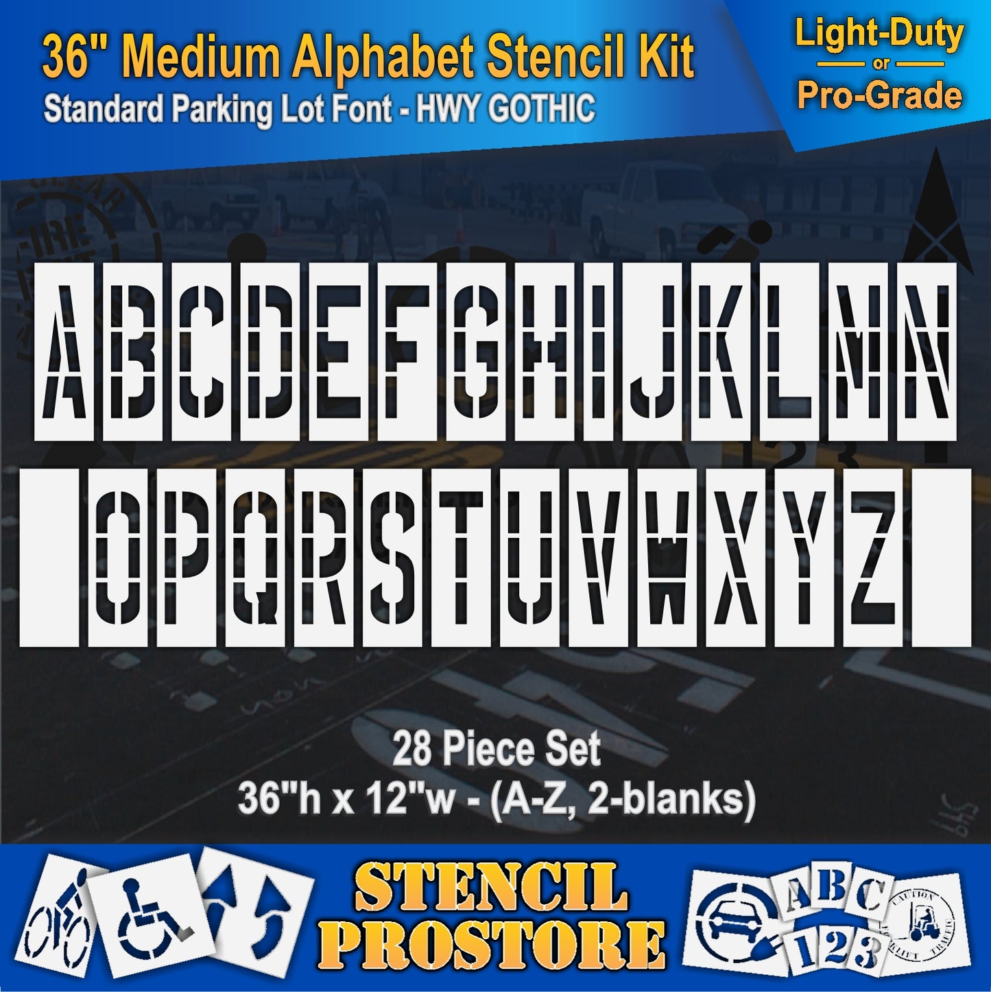 36" Medium Alphabet Kit Stencil