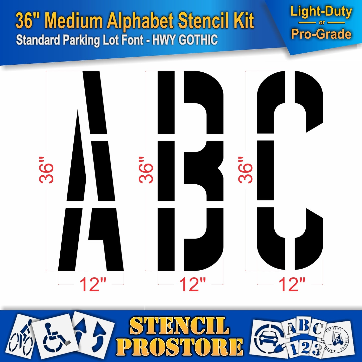 36" Medium Alphabet Kit Stencil