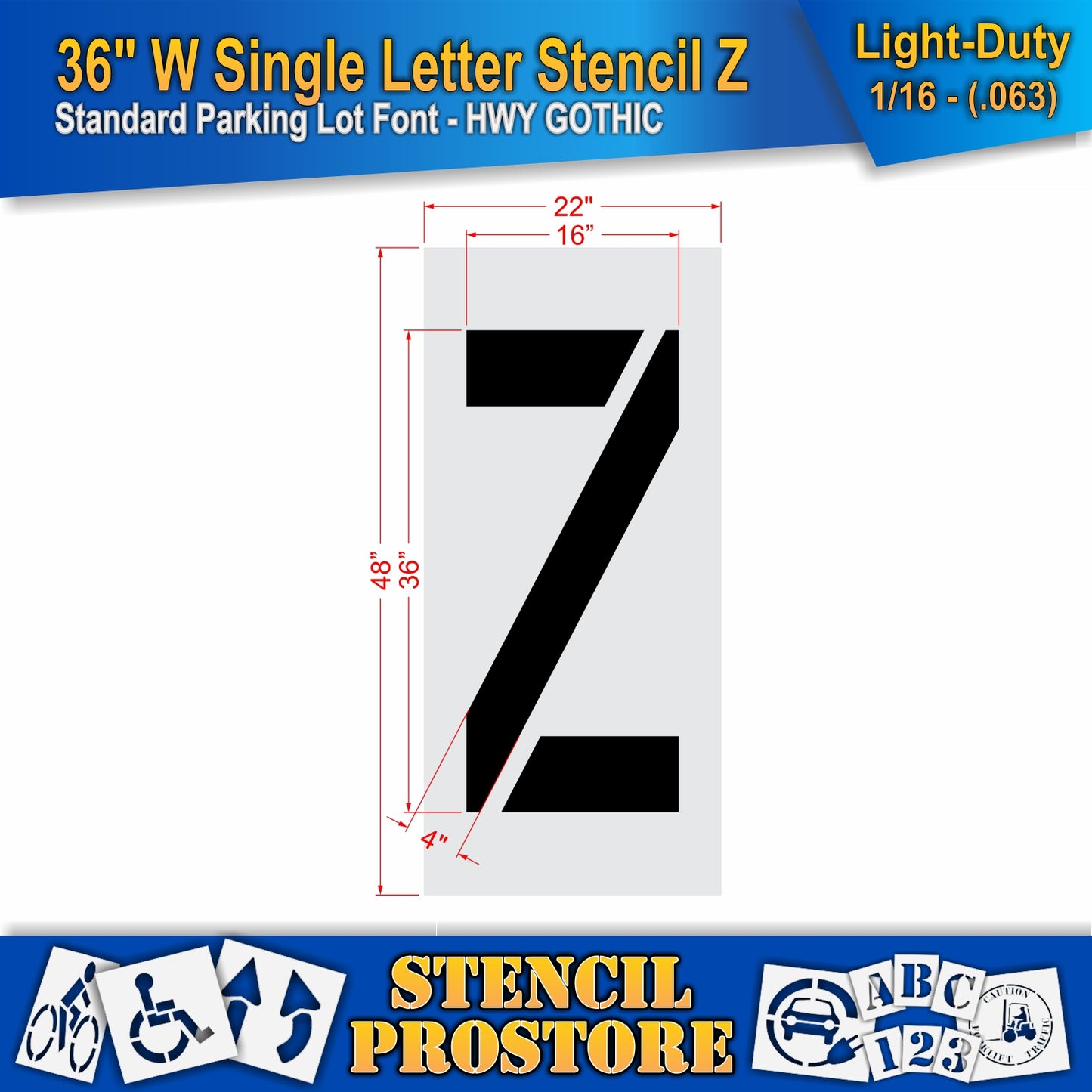 36" Wide Alphabet Kit Stencil