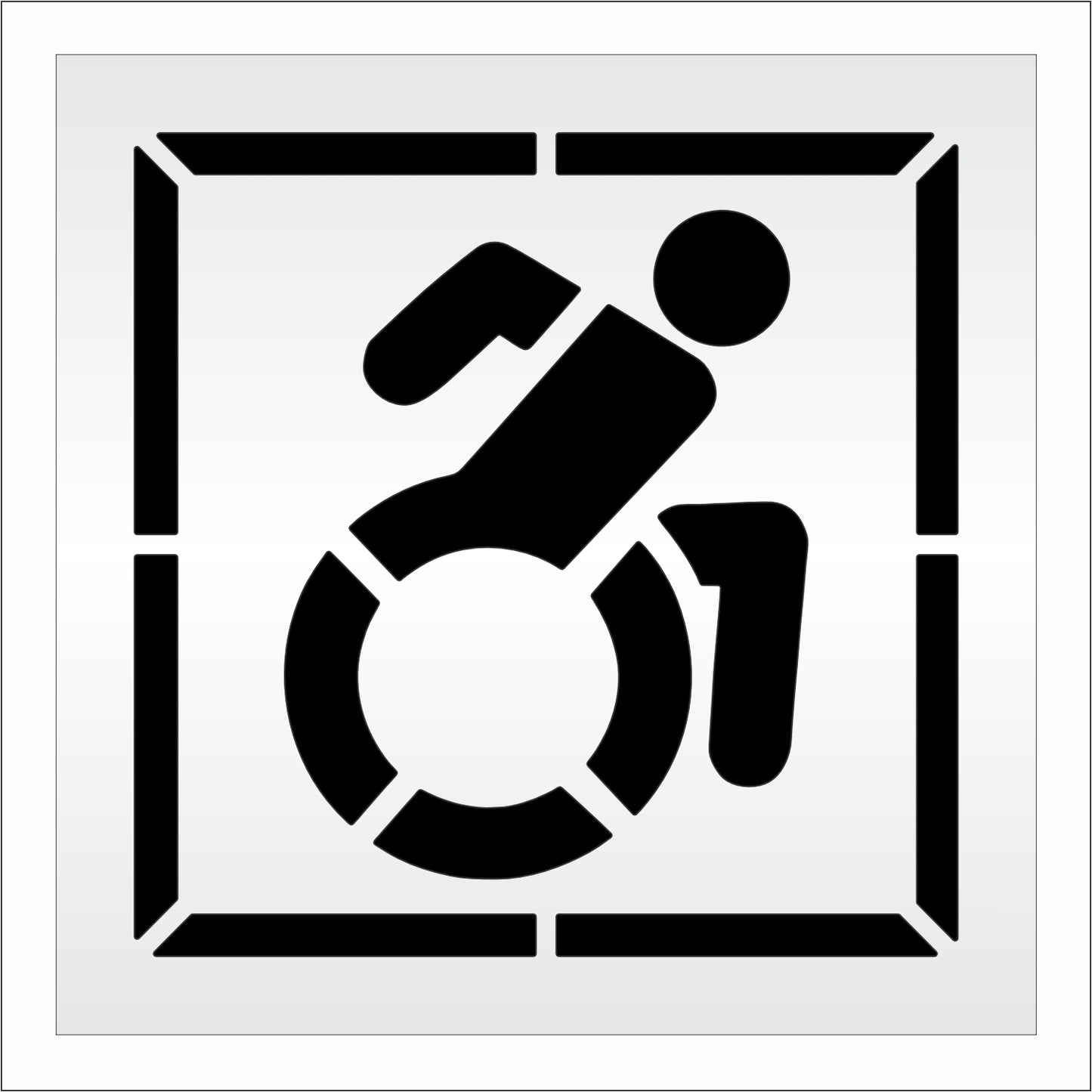 39 Inch NYSDOT Accessible Icon with Border Pavement Stencil – ADA-Compliant Stencil for Parking Lots
