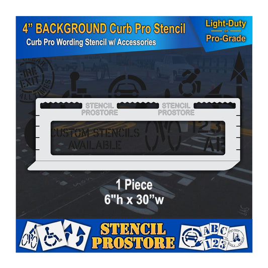 4 Inch BACKGROUND PIECE for Curb Pro Stencil – for Parking Lot and Area Labeling Stencil