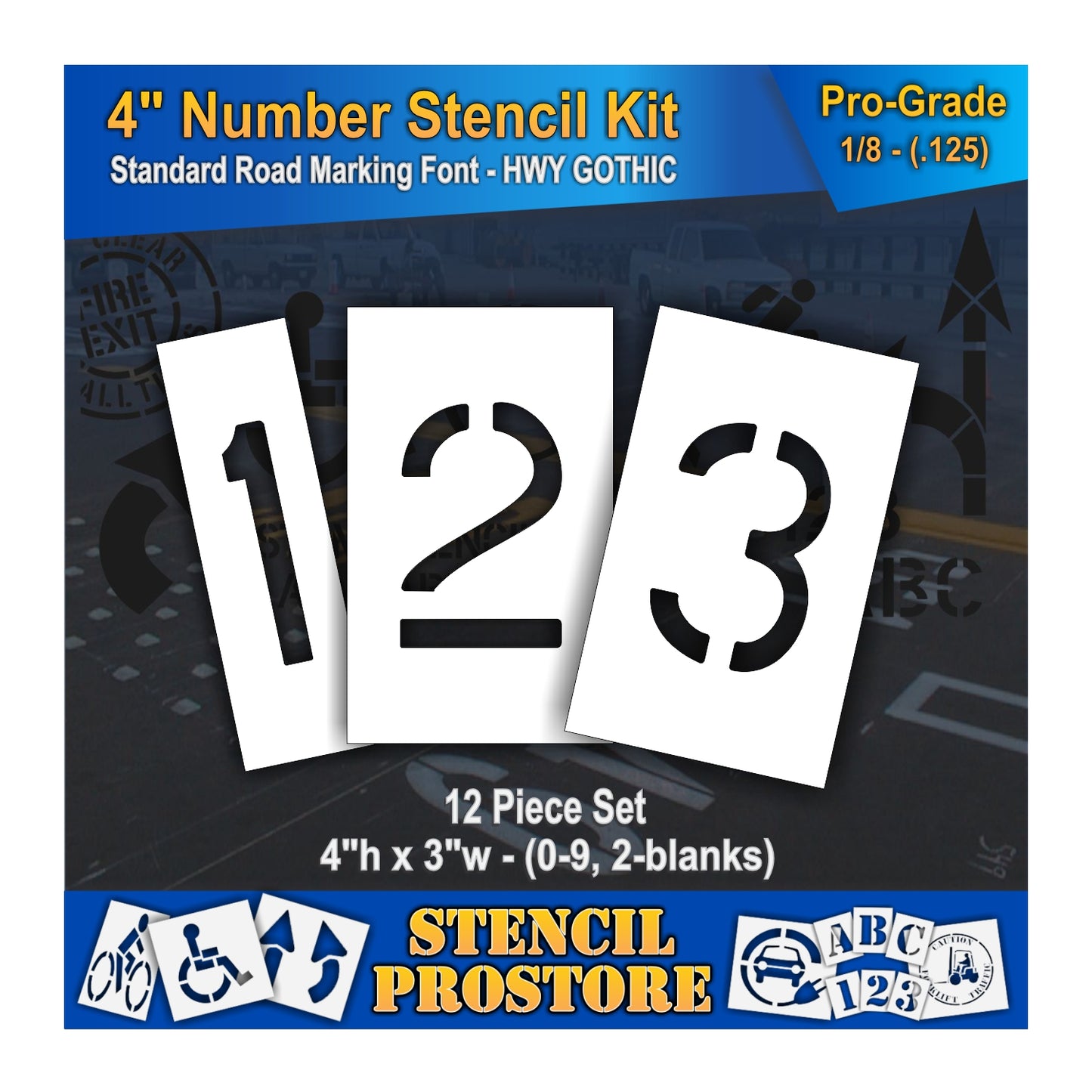 4" Number Kit Stencil