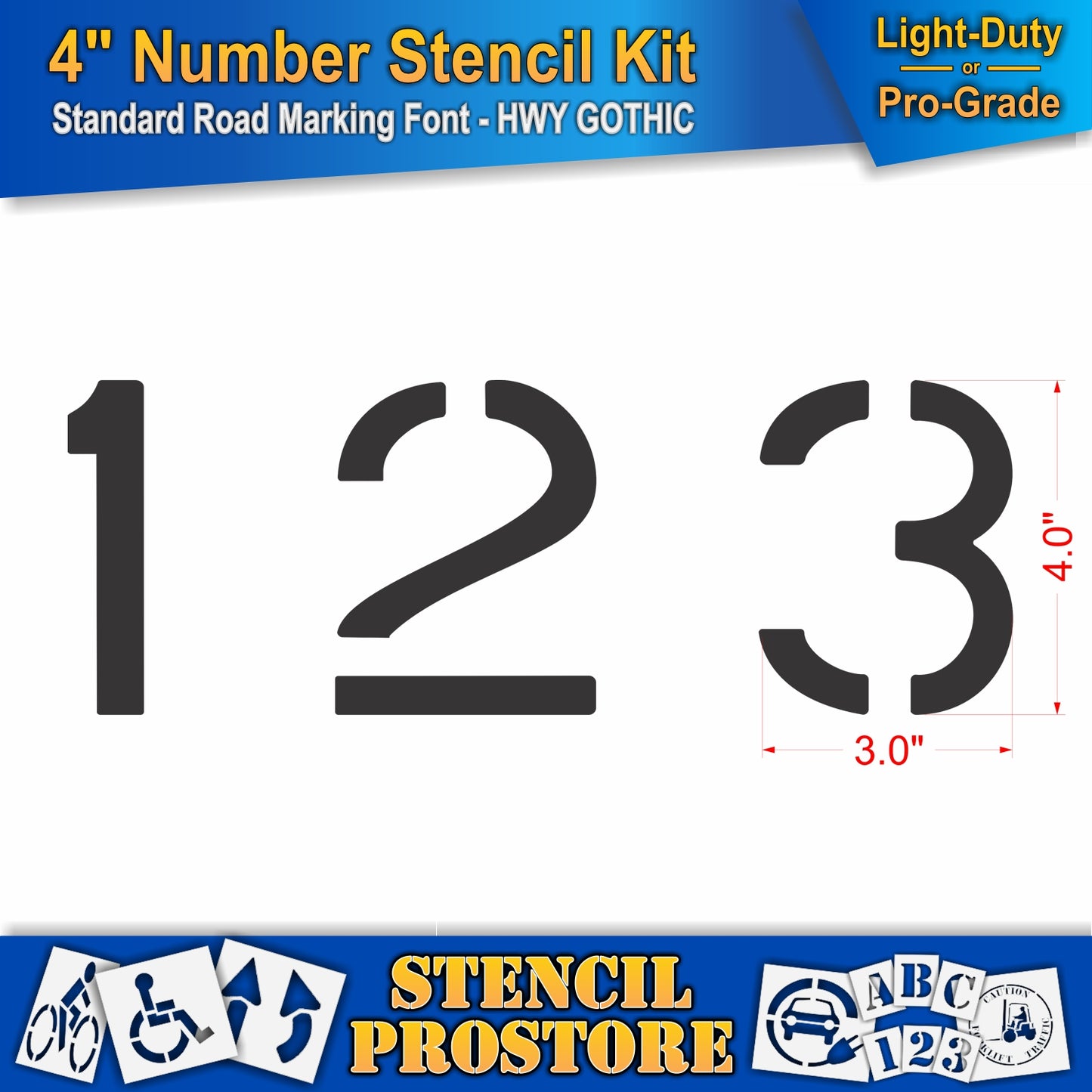 4" Number Kit Stencil