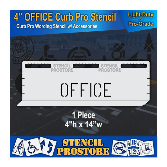 4 Inch OFFICE Wording Curb Pro Stencil – for Parking Lot and Area Labeling Stencil