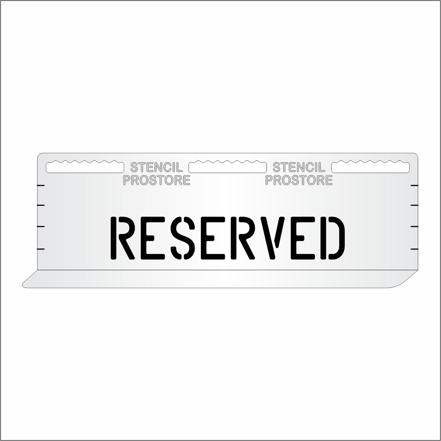 4 Inch RESERVED Wording Curb Pro Stencil – for Parking Lot and Area Labeling Stencil