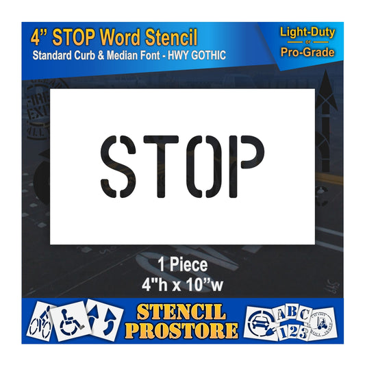 4 Inch STOP Wording Stencil – for Parking Lot and Area Labeling Stencil