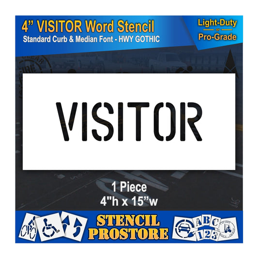 4 Inch VISITOR Wording Stencil – for Parking Lot and Area Labeling Stencil