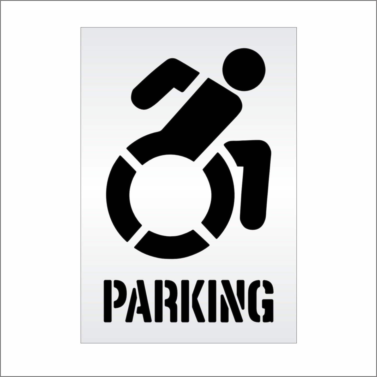 40 Inch NYSDOT Accessible Icon with PARKING Pavement Stencil – ADA-Compliant Stencil for Parking Lots