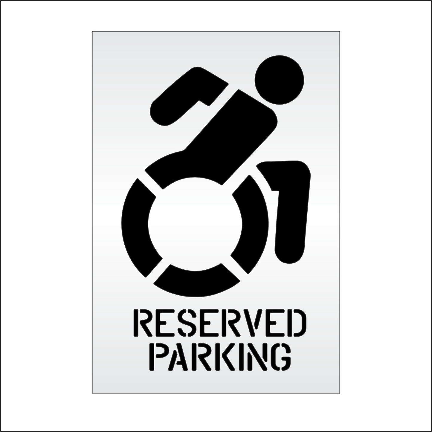 40 Inch NYSDOT Accessible Icon with RESERVED PARKING Pavement Stencil – ADA-Compliant Stencil for Parking Lots