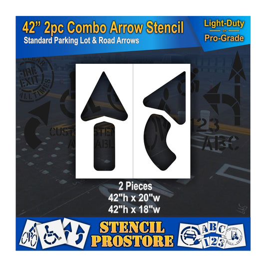 42 Inch 2pc Combo Arrow Stencil – Parking Lot and Highway Stencil