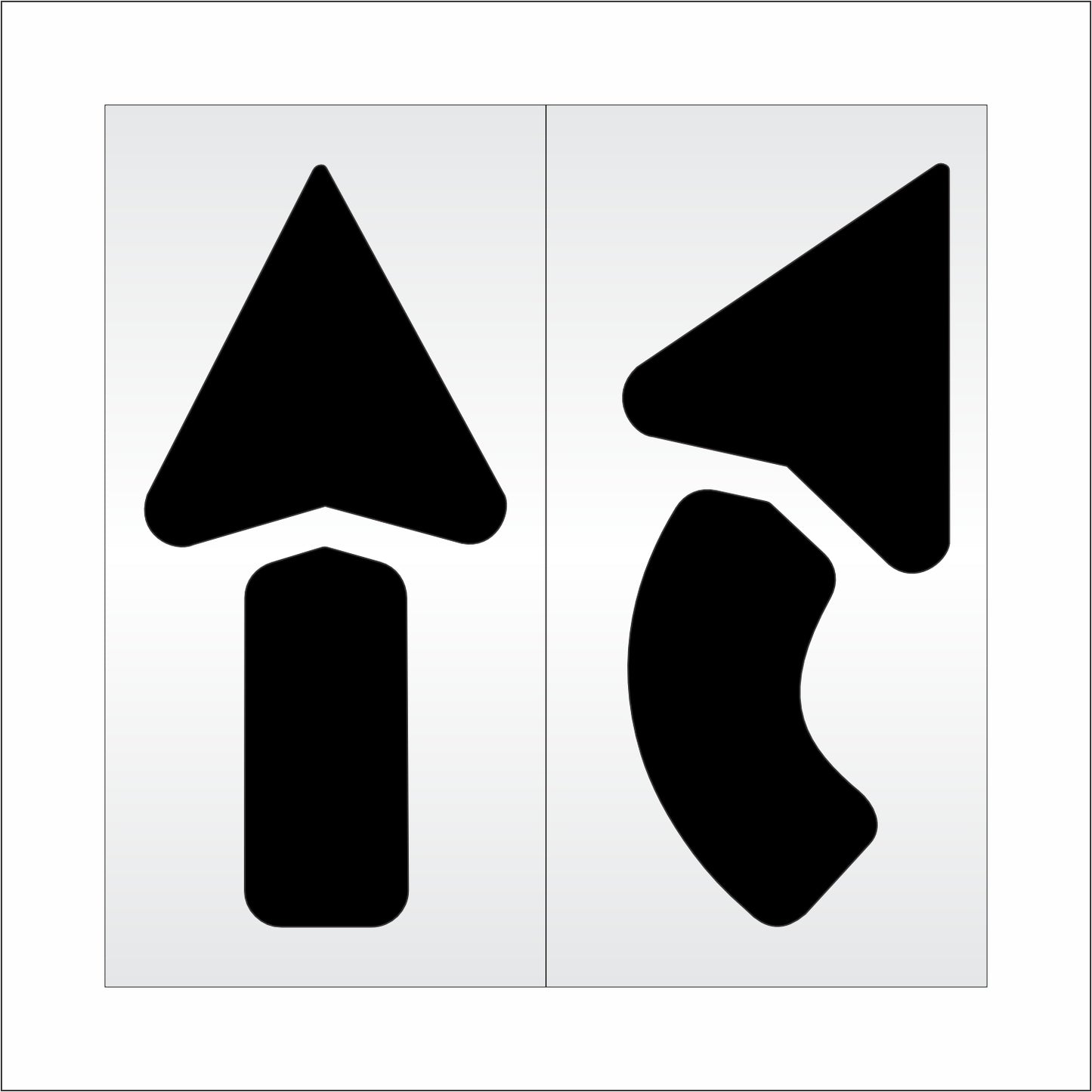 42 Inch 2pc Combo Arrow Stencil – Parking Lot and Highway Stencil