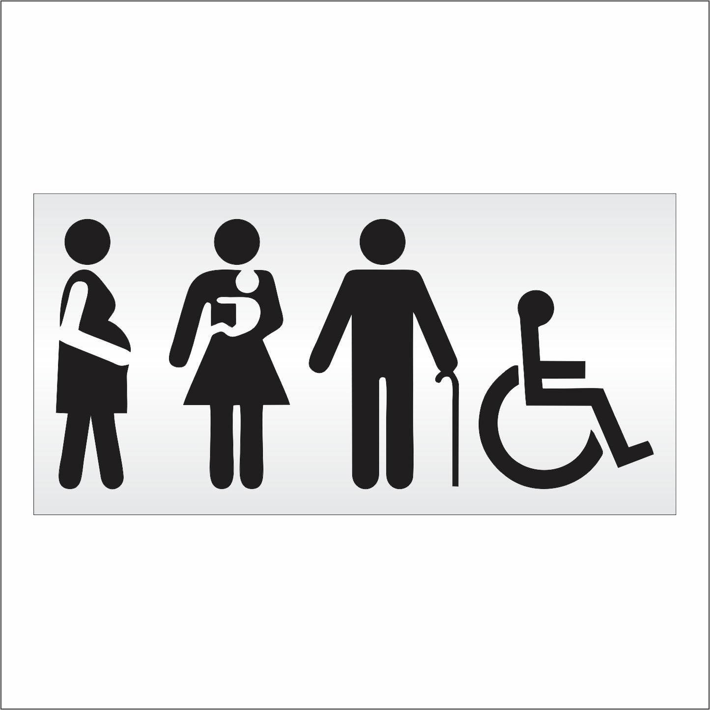 42 Inch Reserved for Expectant Moms, Families w/ Small Children, Elderly, & Disabled Stencil – Specialty Stencil for Parking Lots