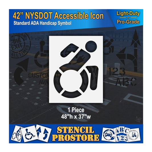 42 Inch NYSDOT Accessible Icon Pavement Stencil – ADA-Compliant Stencil for Parking Lots