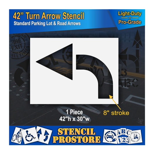 42 Inch Turn Arrow Stencil – Parking Lot and Highway Stencil