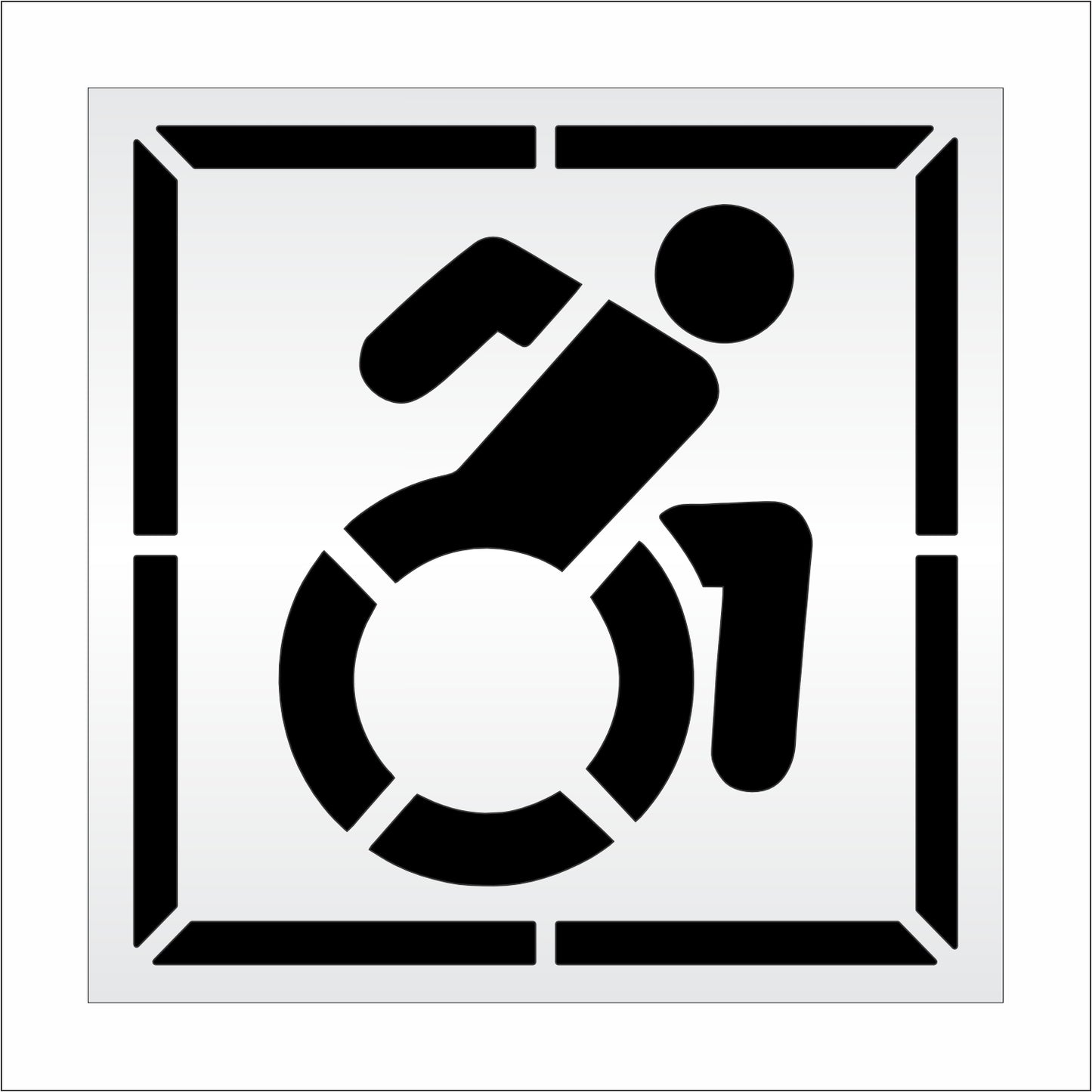 46 Inch NYSDOT Accessible Icon with Border Pavement Stencil – ADA-Compliant Stencil for Parking Lots