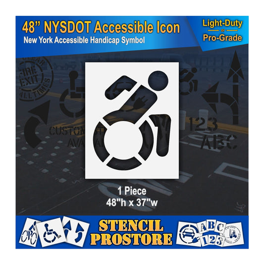 48 Inch NYSDOT Accessible Icon Pavement Stencil – ADA-Compliant Stencil for Parking Lots