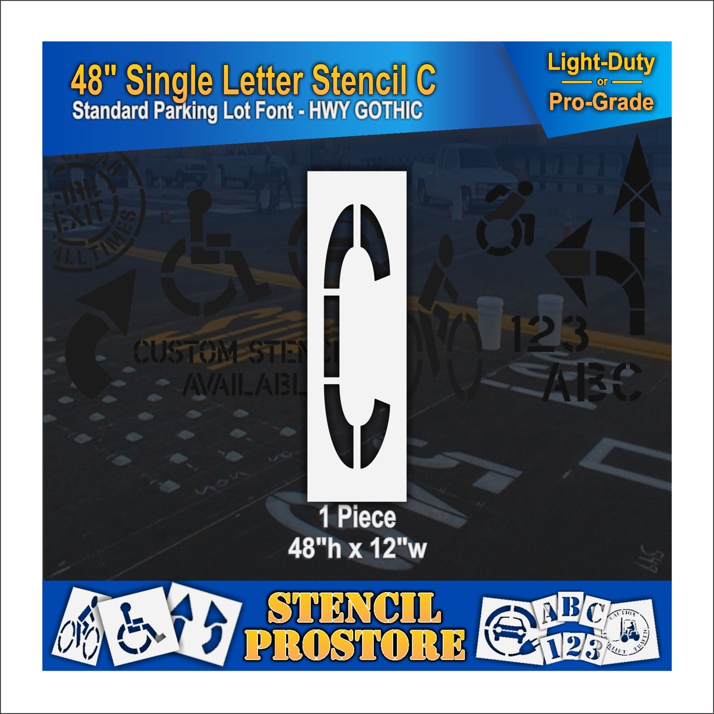 graphic image of 48" single letter C stencil
