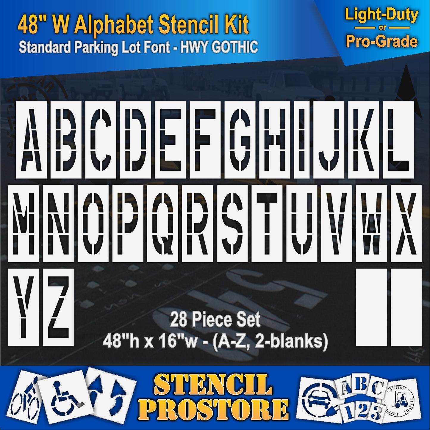 48" Wide Alphabet Kit Stencil