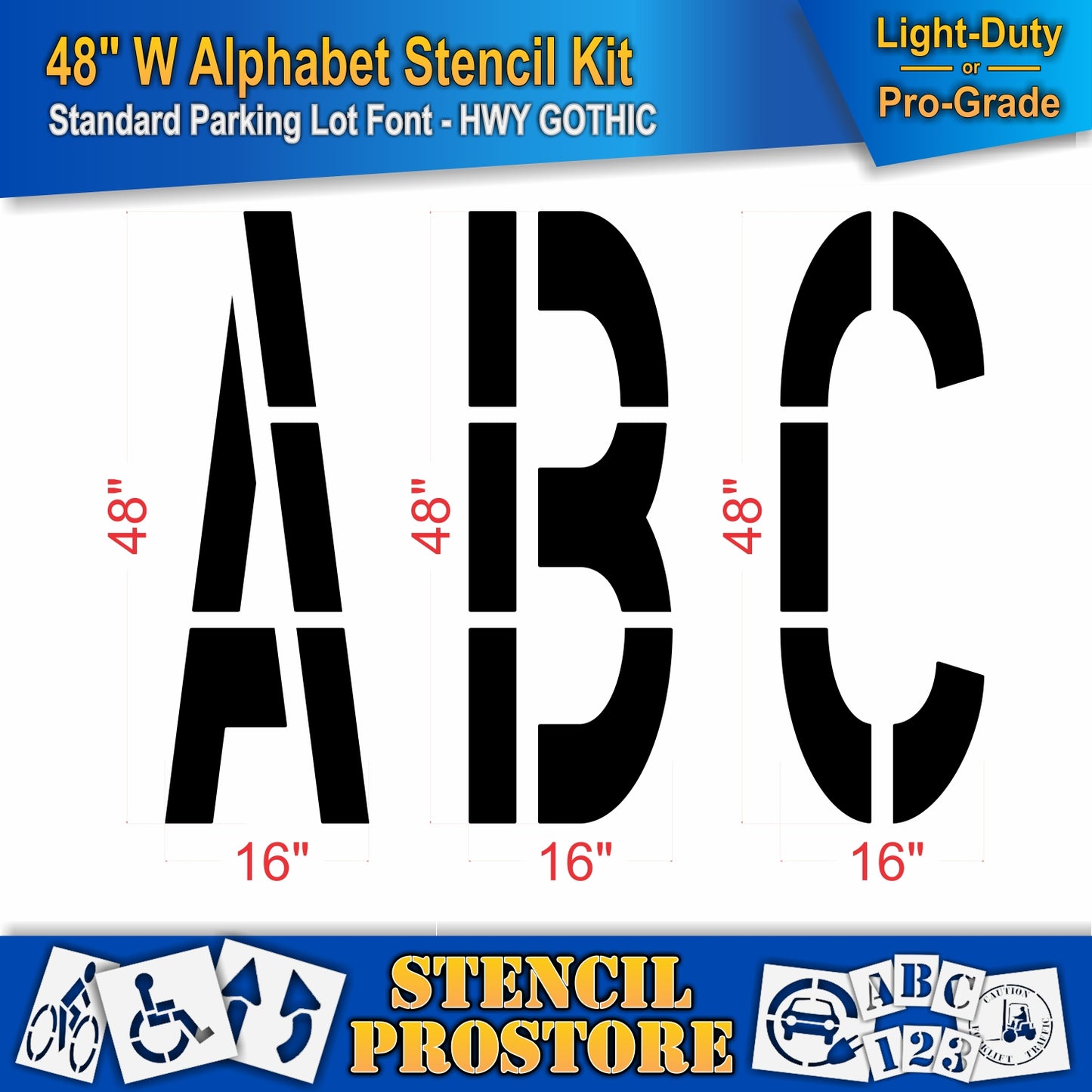 48" Wide Alphabet Kit Stencil