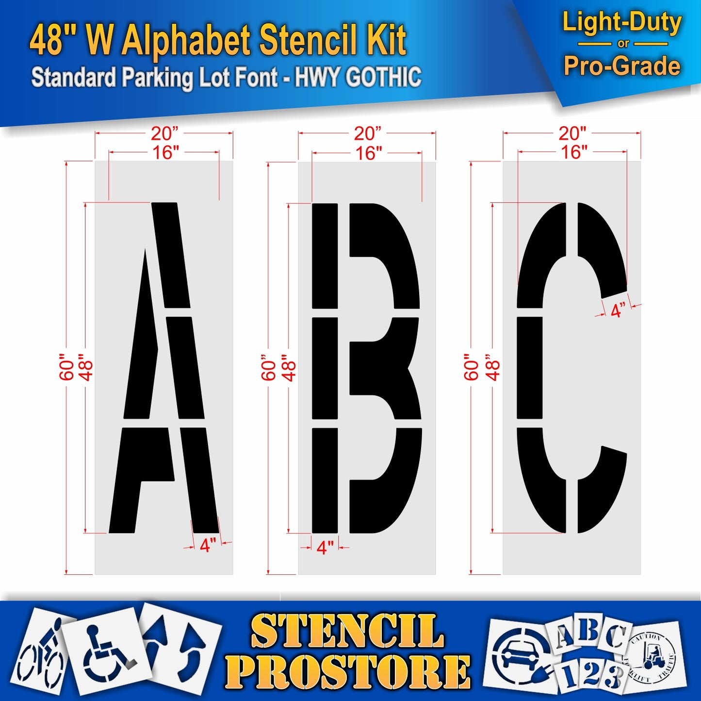 48" Wide Alphabet Kit Stencil