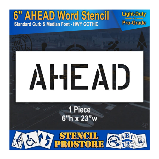 6 Inch AHEAD Wording Stencil – for Parking Lot and Area Labeling Stencil