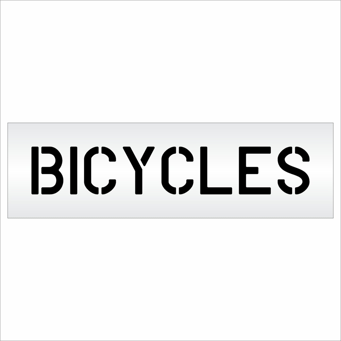 6 Inch BICYCLES Wording Stencil – for Parking Lot and Area Labeling Stencil
