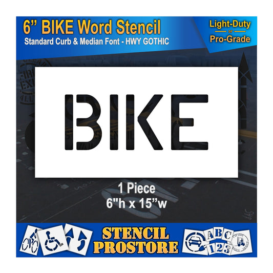 6 Inch BIKE Wording Stencil – for Parking Lot and Area Labeling Stencil