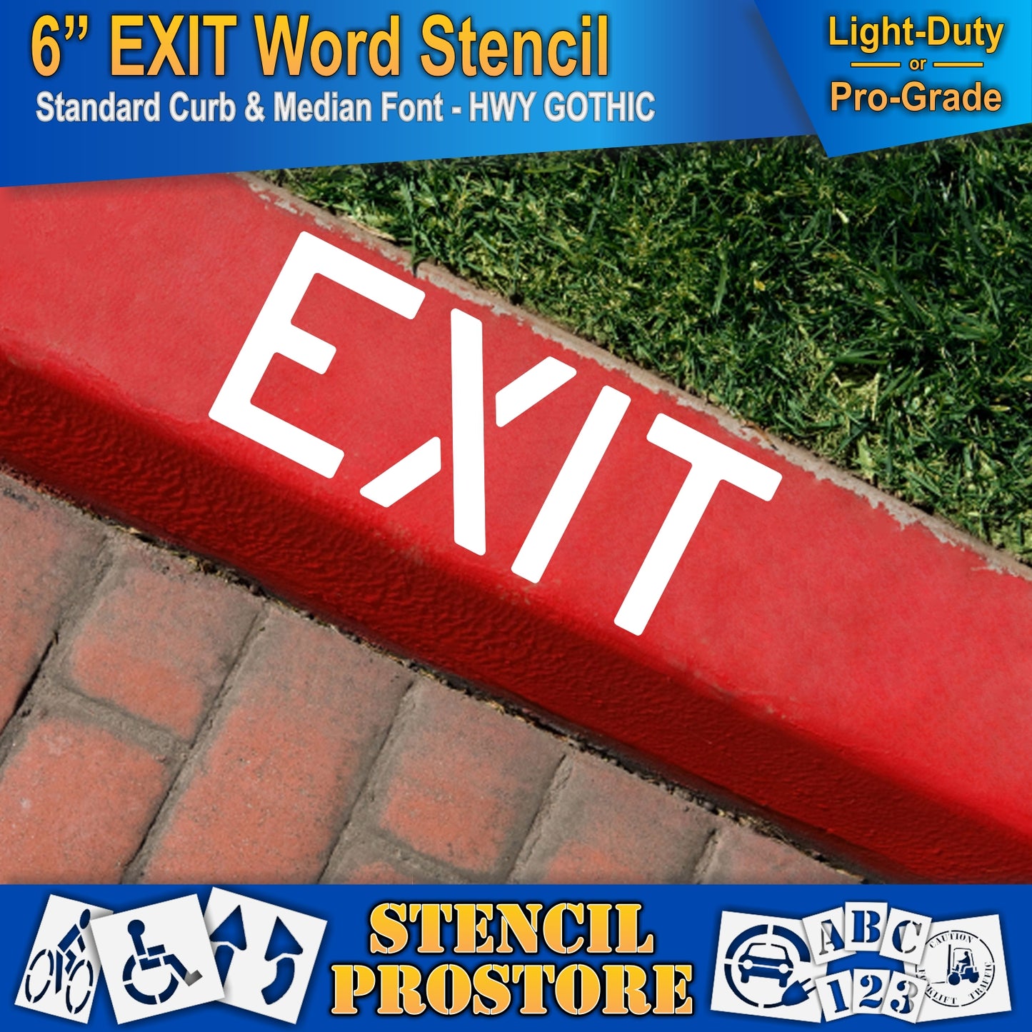 6 Inch EXIT Wording Stencil – for Parking Lot and Area Labeling Stencil