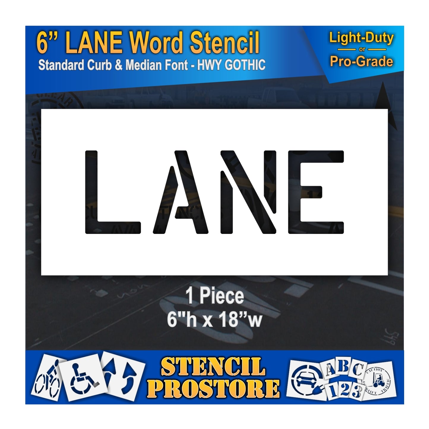 6 Inch LANE Wording Stencil – for Parking Lot and Area Labeling Stencil