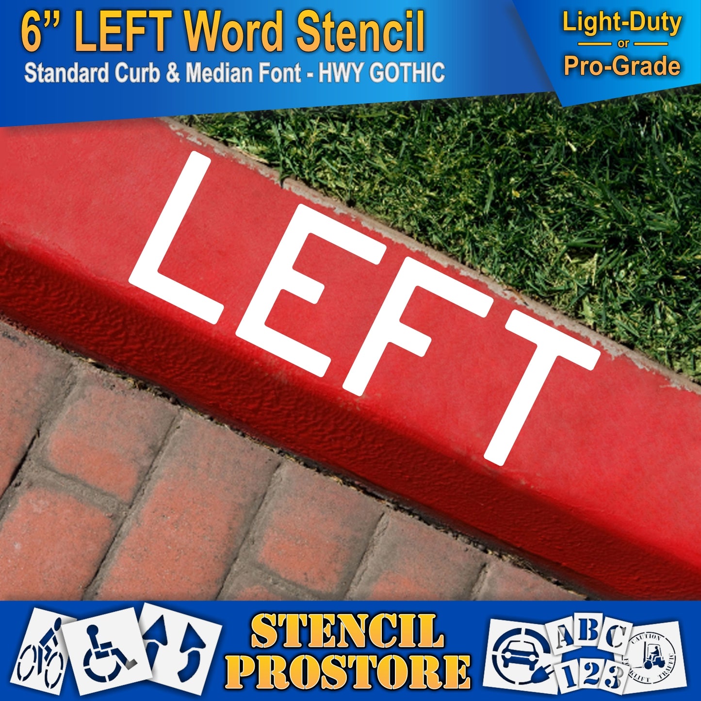 6 Inch LEFT Wording Stencil – for Parking Lot and Area Labeling Stencil
