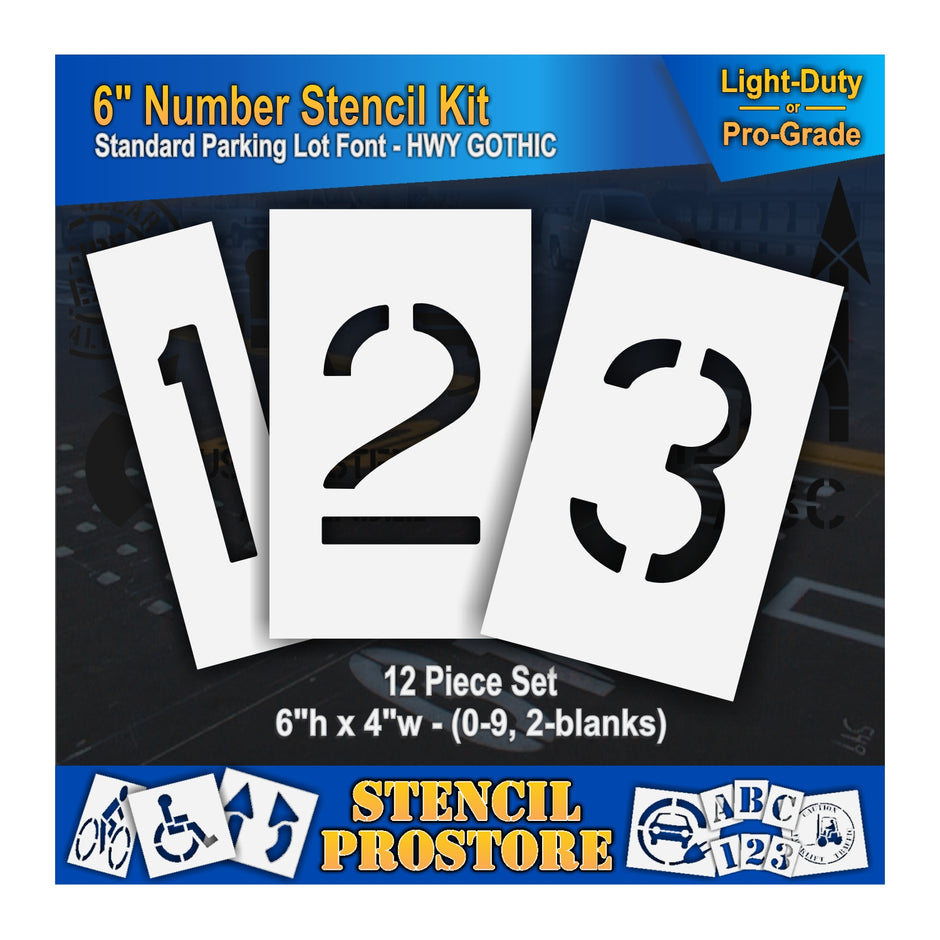 Pavement Marking Number Stencils for Roads & Parking Lots | Durable ...
