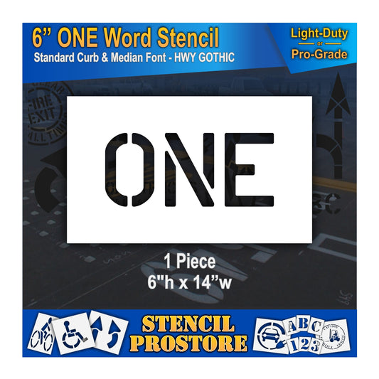 6 Inch ONE Wording Stencil – for Parking Lot and Area Labeling Stencil