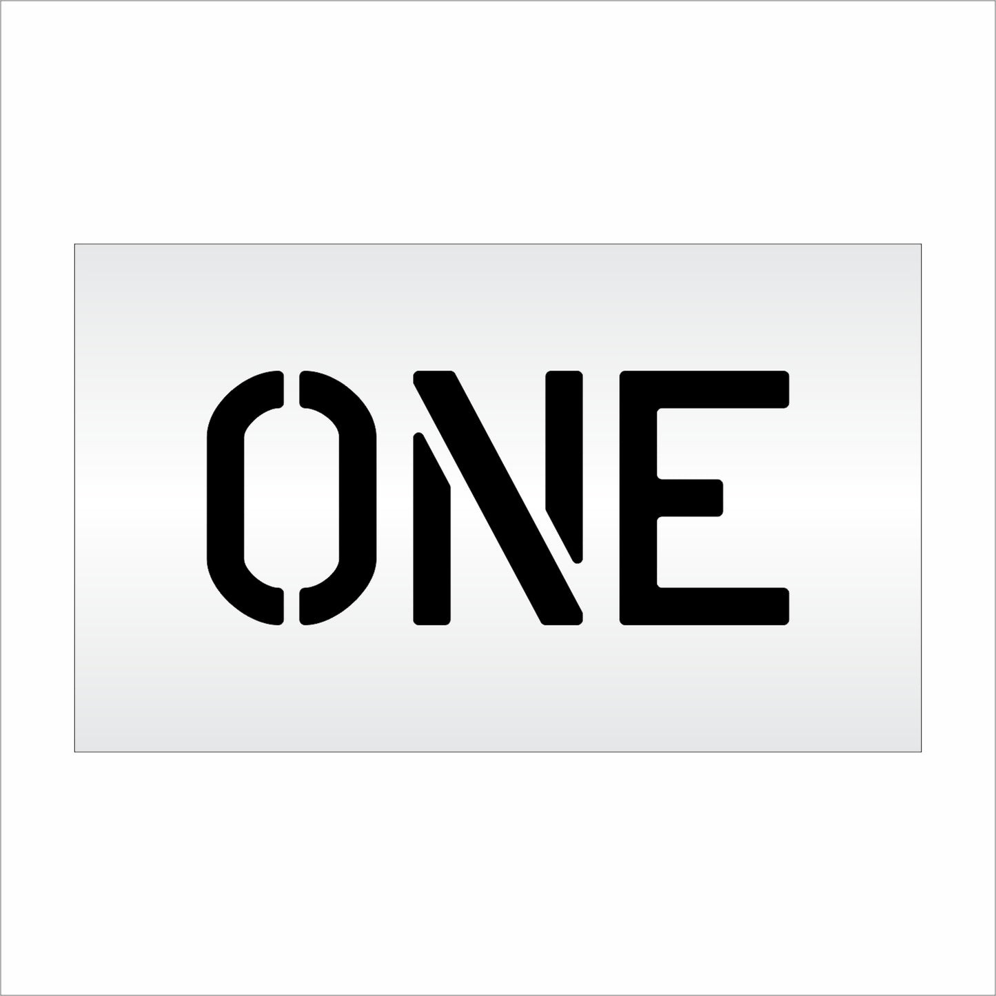 6 Inch ONE Wording Stencil – for Parking Lot and Area Labeling Stencil