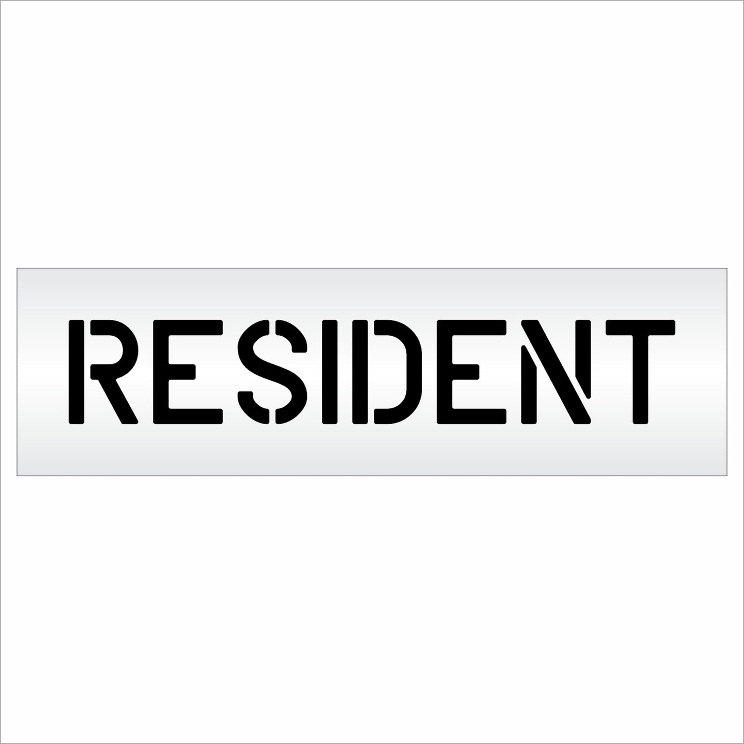 6 Inch RESIDENT Wording Stencil – for Parking Lot and Area Labeling Stencil