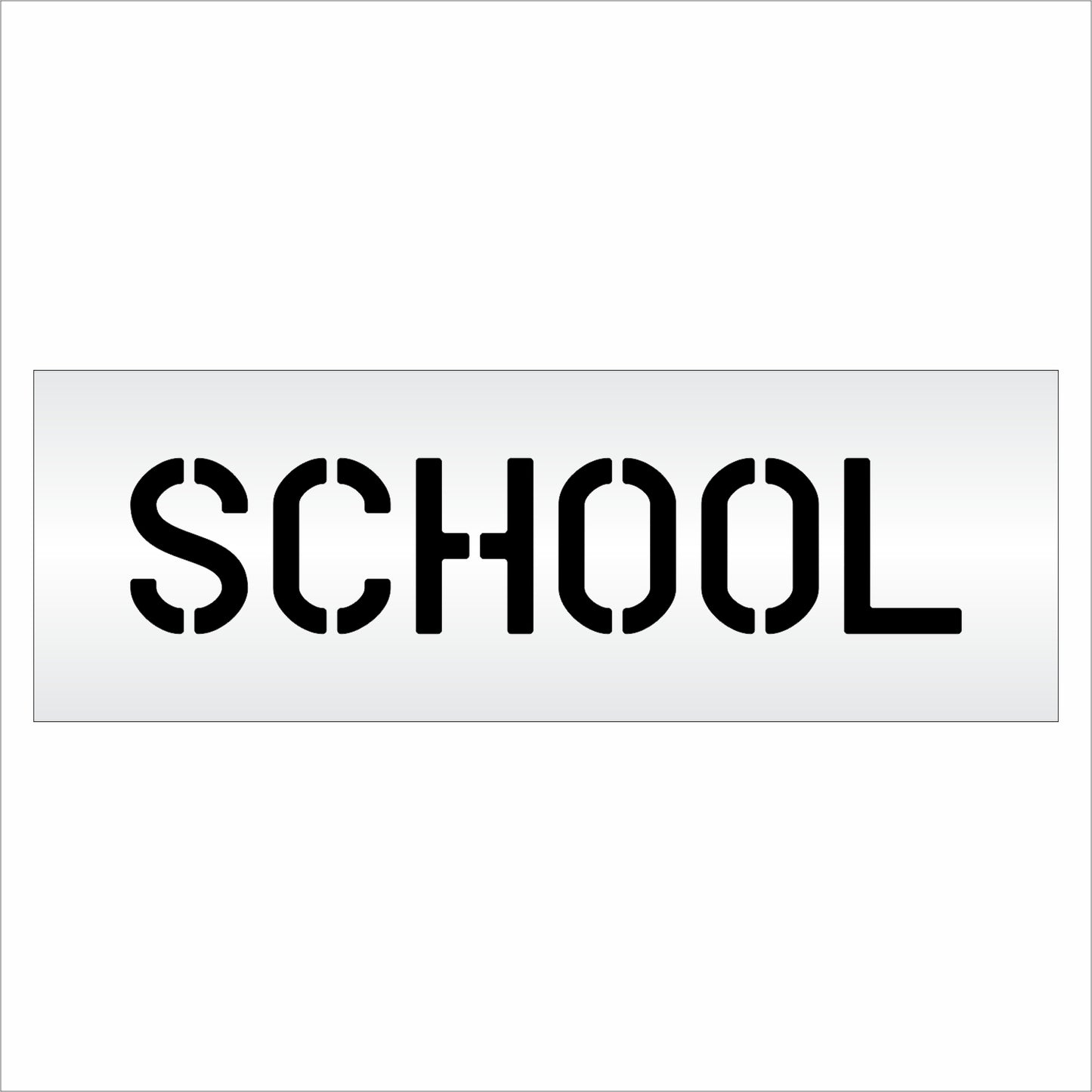 6 Inch SCHOOL Wording Stencil – for Parking Lot and Area Labeling Stencil
