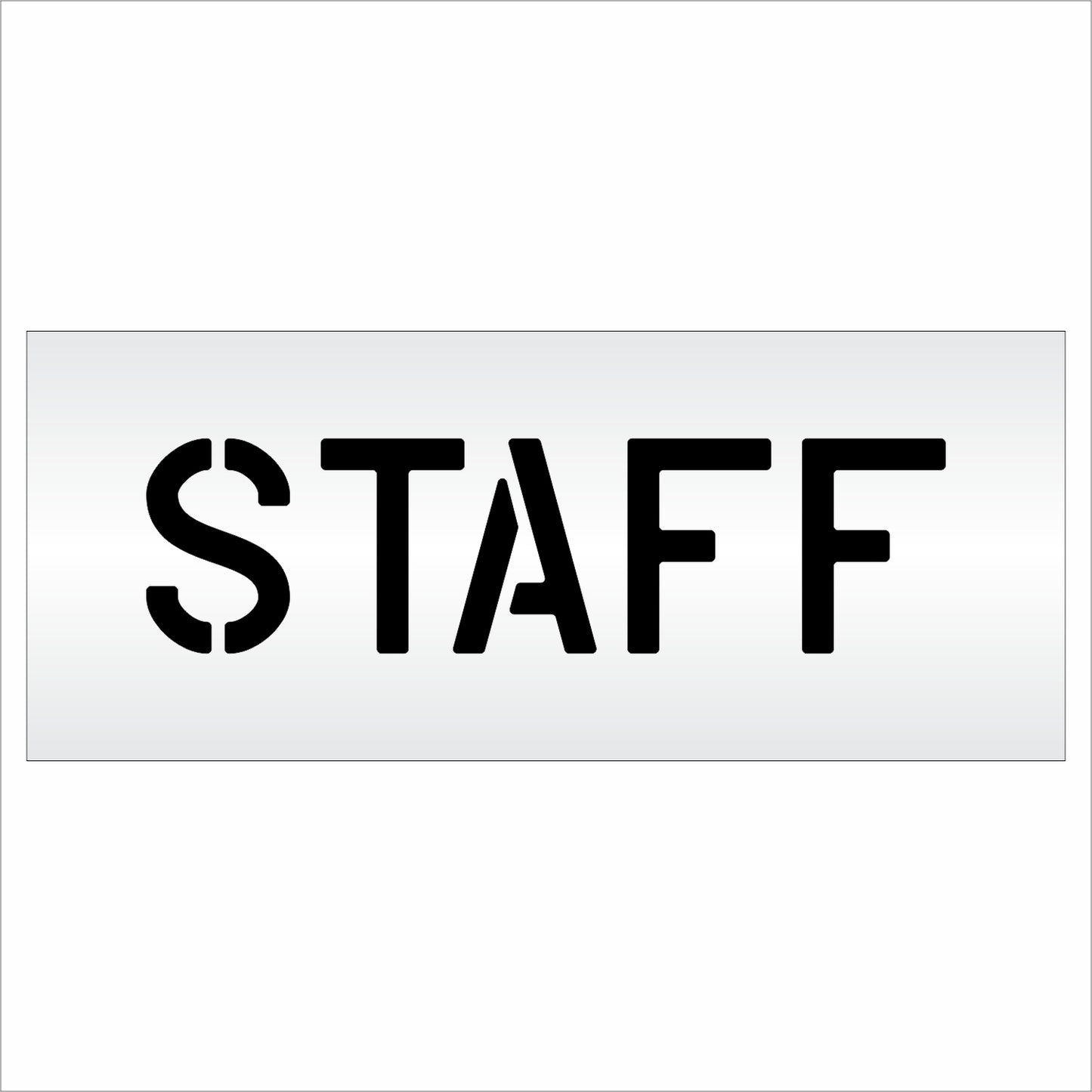6 Inch STAFF Wording Stencil – for Parking Lot and Area Labeling Stencil
